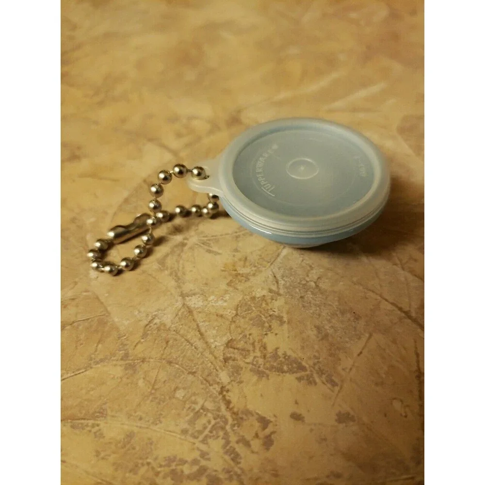 Vintage Tupperware Keychain Bowl with Lid Seal Blue c1970s Nice Condition USA